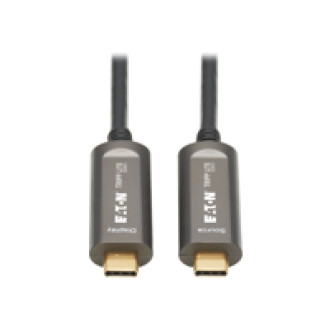 EATON TRIPPLITE USB-C to USB-C Plenum-Rated Fiber Active Optical Cable AOC - 4K 60Hz HDR 4:4:4 M/M Black 10m