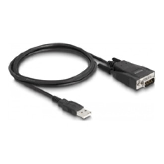 DELOCK Adapter USB 2.0 Typ-A Stecker zu 1 x Seriell RS-232 D-Sub 9 Stecker mit Schrauben und Muttern ESD uberspannungsschutz