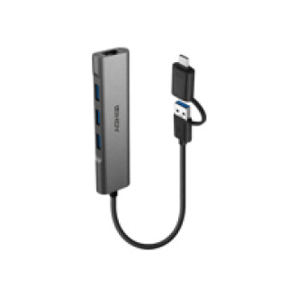 LINDY USB 3.2 Gen 1 Hub & Gigabit Ethernet Converter