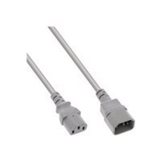 INLINE Netzkabel Kaltgeraeteverlaengerung C13 zu C14 1m grau