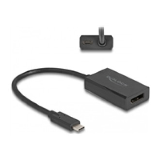 DELOCK Adapter DisplayPort Buchse zu USB Type-C Stecker DP Alt Mode 4K mit PD 85 W