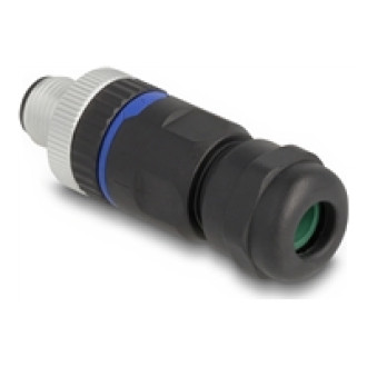 DELOCK M12 Steckverbinder A-kodiert 4 Pin Stecker zur Montage mit Schraubanschluss