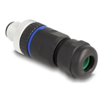 DELOCK M12 Steckverbinder A-kodiert 5 Pin Stecker zur Montage mit Schraubanschluss