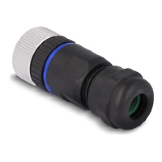 DELOCK M12 Steckverbinder A-kodiert 4 Pin Buchse zur Montage mit Schraubanschluss