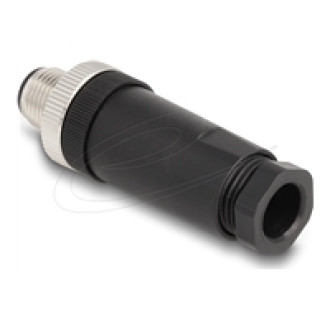 DELOCK M12 Steckverbinder A-kodiert 3 Pin Stecker zur Montage mit Schraubanschluss