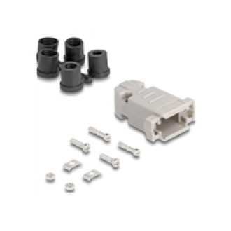 DELOCK D-Sub Gehäuse fur 9 Pin Stecker / Buchse mit Gummidichtungen