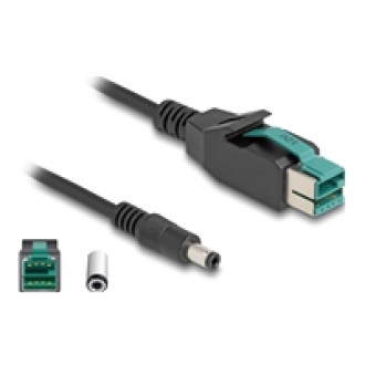 DELOCK PoweredUSB Kabel Stecker 12 V zu DC 5,5 x 2,5mm Stecker 1m