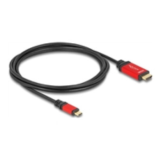 DELOCK ﻿USB Type-C zu HDMI Kabel DP Alt Mode 8K 60 Hz mit HDR Funktion 2m rot