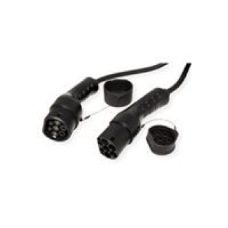 ROLINE E-Auto Ladekabel Typ2 1-phasig 250VAC 1P+N+E 32 A 7,4 kW Spiralkabel 7,5m