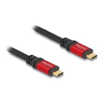 DELOCK USB 20 Gbps Kabel USB Type-C Stecker zu Stecker PD 3.0 100 W E-Marker 0,5m rot Metall