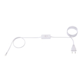 BACHMANN Zuleitung 2x0.75 1,8m weiss H03VVH2-F Eurostecker unverp. Schalter