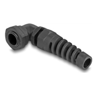 DELOCK Kabelverschraubung mit Zugentlastung 90 gewinkelt PG9 schwarz