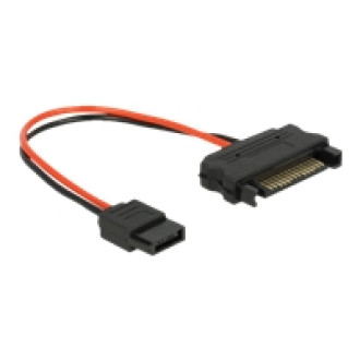 DELOCK Kabel Power SATA 15 Pin Stecker > Power Slim SATA 6 Pin Buchse 10cm
