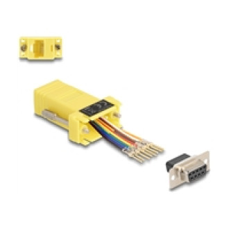 DELOCK D-Sub 9 Pin Buchse zu RJ45 Buchse Montagesatz gelb