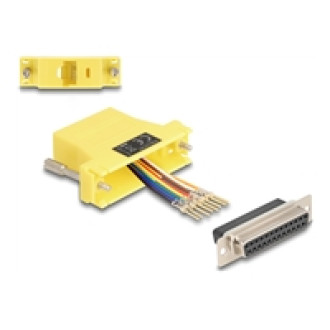 DELOCK D-Sub 25 Pin Buchse zu RJ45 Buchse Montagesatz gelb