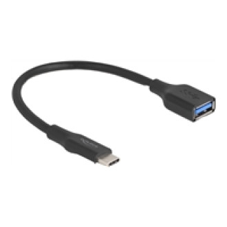 DELOCK USB 10 Gbps Adapter USB Type-C Stecker zu Typ-A Buchse 19cm 60 W QC 3.0 schwarz