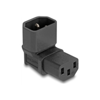 DELOCK Netzadapter IEC 60320 - C14 auf C13 Stecker / Buchse 10 A 90 gewinkelt