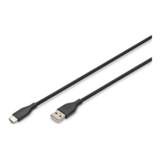 DIGITUS USB-C Silicone charging cable USB-A - USB-C 0,5m USB 2.0 60W black