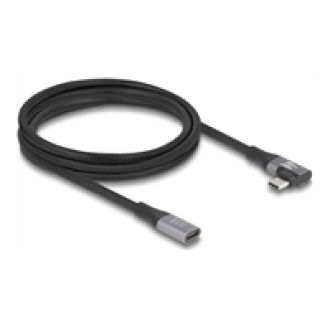 DELOCK USB 20 Gbps Verlängerungskabel gewinkelt links / rechts USB PD 3.1 Extended Power Range 240 W 2m