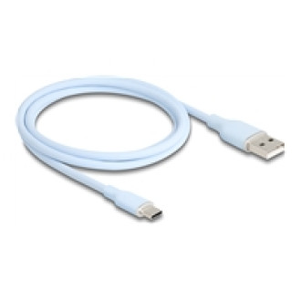 DELOCK USB 2.0 Kabel USB Typ-A Stecker zu USB Type-C Stecker 1m blau Silikon