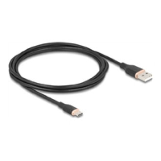 DELOCK USB 2.0 Kabel USB Typ-A Stecker zu USB Type-C Stecker 2,5m schwarz Silikon