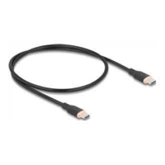 DELOCK USB 2.0 Kabel USB Type-C Stecker zu Stecker PD 3.0 60 W 0,5m schwarz Silikon