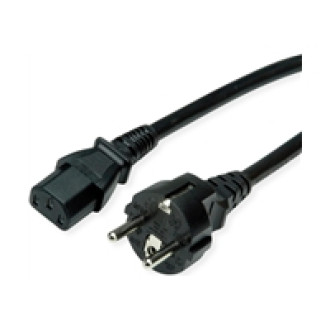 ROLINE Netzkabel IEC-Buchse & CEE7/7-Stecker gerade schwarz 1,8m