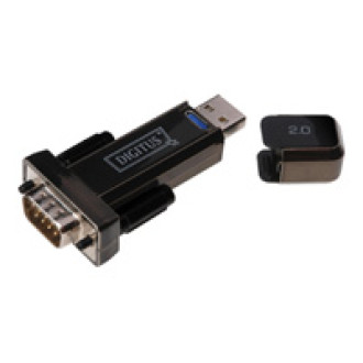 DIGITUS 40xConverter USB2.0 auf Serial RS232 inkl. USB Verlaengerungskabel 80cm schwarz FTDI/FT323RL Chipsatz