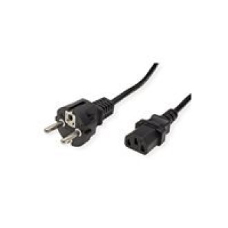 VALUE Netzkabel IEC-Buchse & CEE7/7-Stecker gerade schwarz 1,8m