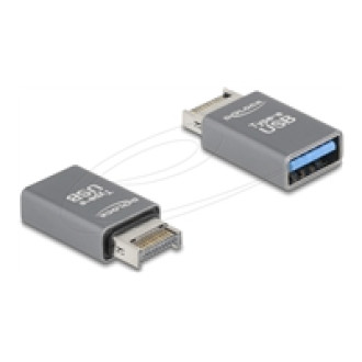 DELOCK Adapter USB 10 Gbps Typ-E Key A Stecker zu USB Typ-A Buchse Metall