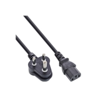 INLINE BULK 35er Netzkabel Netzstecker Suedafrika 5A Typ D auf Kaltgeraetestecker C13 1,8m
