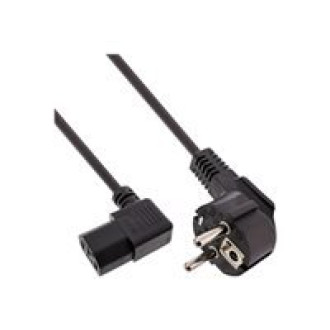 INLINE BULK 25er Netzkabel Schutzkontakt gewinkelt auf Kaltgeraetestecker C13 rechts abgewinkelt 3m schwarz