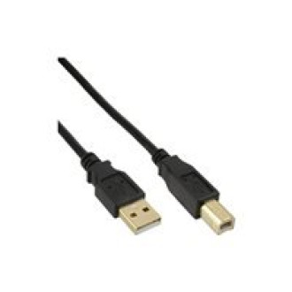 INLINE USB 2.0 Kabel A an B schwarz Kontakte gold 3m