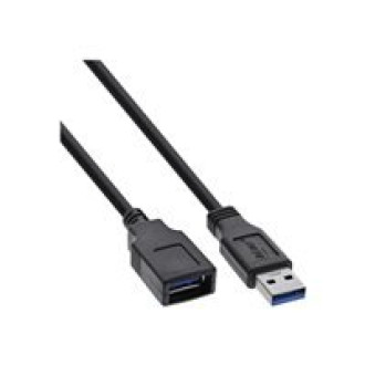 INLINE BULK 50er USB 3.2 Kabel Verlaengerung A Stecker Buchse schwarz 2m