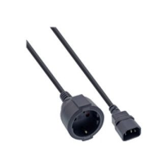 INLINE BULK 40er Netz Adapter Kabel Kaltgeraete C14 auf Schutzkontakt Buchse fuer USV 0,5m