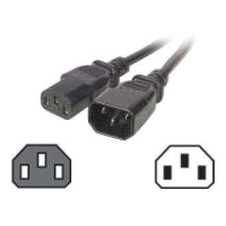 EFB Kaltgeräteverlängerung C14 180 Grad - C13 180 Grad schwarz 3m