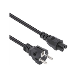 MANHATTAN Stromkabel C5 auf Schutzkonktakt EU CEE7/7 1m Netzkabel Kleeblatt auf 2-pol. europ Schutzkontakt-Stecker 2,5A 250V schwarz