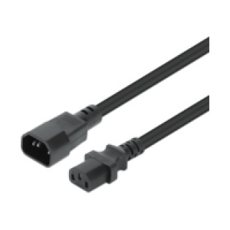 MANHATTAN Stromkabel C13 auf C14 Kaltgeräteverlängerung 3 m Verlängerungskabel für Kaltgeräte C13-Buchse auf C14-Stecker 10 A 250 V