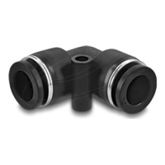 DELOCK Pneumatik Steckverbinder 10mm mit Befestigungsloch 90 gewinkelt
