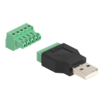 DELOCK USB 2.0 Typ-A Stecker zu Terminalblock Adapter 2-teilig