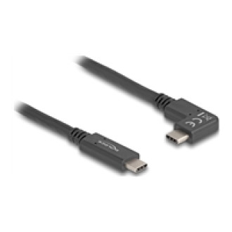 DELOCK USB 10 Gbps Kabel USB Type-C Stecker zu USB Type-C Stecker gewinkelt links / rechts 1m 4K PD 60 W mit E-Marker