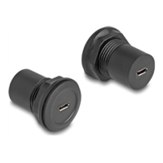 DELOCK USB 2.0 Typ Micro-B zu USB 2.0 Typ Micro-B Einbaubuchse schwarz