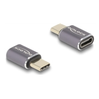 DELOCK USB Adapter 40 Gbps USB Type-C PD 3.0 100 W Stecker zu Buchse Portschoner 8K 60 Hz Metall