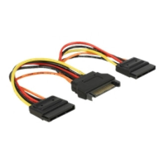 DELOCK Kabel Power SATA 15 Pin Stecker > 2 x Power SATA 15 Pin Buchse 15cm