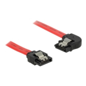 DELOCK SATA 6 Gb/s Kabel gerade auf links gewinkelt 30cm rot