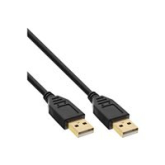 INLINE USB 2.0 Kabel USB-A Stecker an A Stecker vergoldete Kontakte schwarz 2m