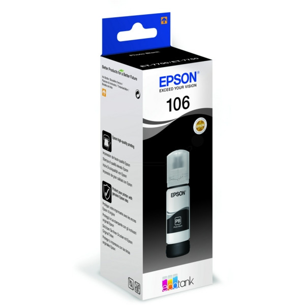 Original Tintenflasche schwarz Epson C13T00R140/106 photoschwarz