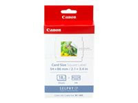 CANON KC-18IS Papier + Tinte fuer Selphy CP910 CP1000 5,33x8,64cm 2.1x3.4Zoll 18 Blätter