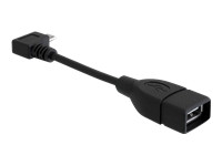DELOCK Kabel USB micro-B St 90 Grad gewinkelt > USB-A Bu OTG 11cm