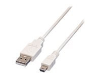 VALUE USB 2.0 Kabel Typ A - 5-Pin Mini weiss 0,8m